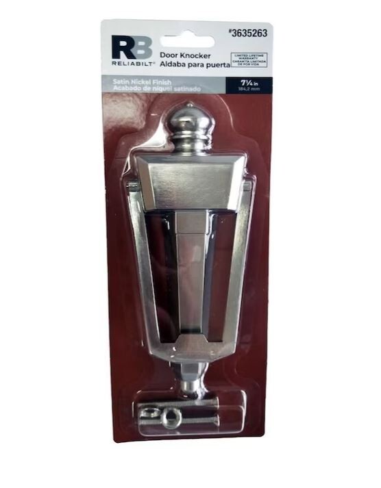 Door Knocker Silver New Satin Nickle Steele New