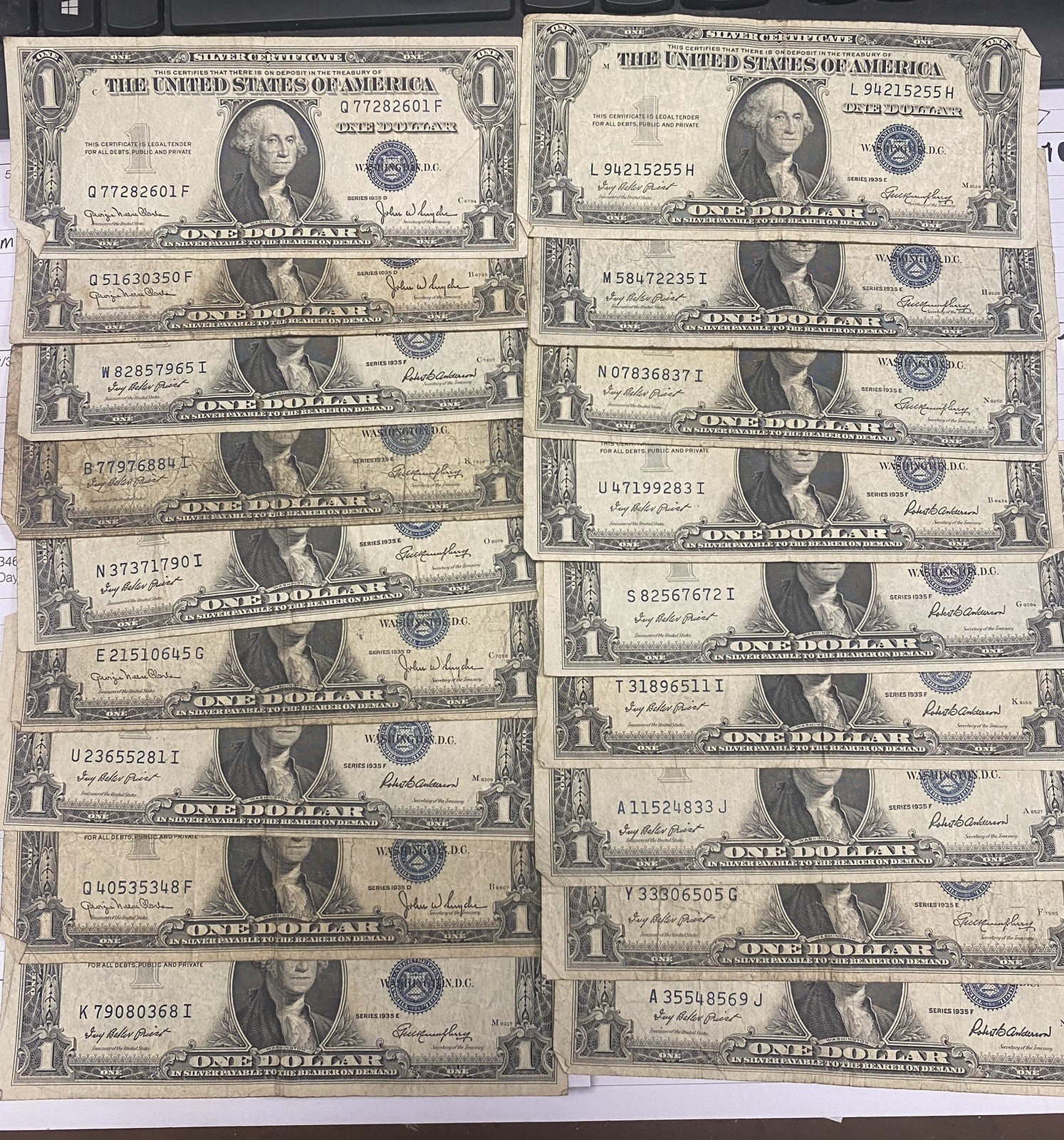 100pcs 1935 Silver Certificates U.S $1 Notes Lot****