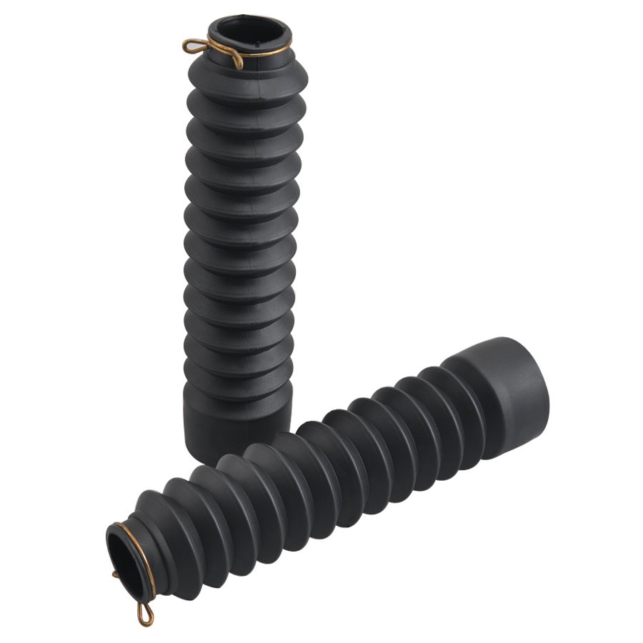 2x Universal Motorcycle Front Rubber Fork Boots Shock Absorber Dust Cover Black
