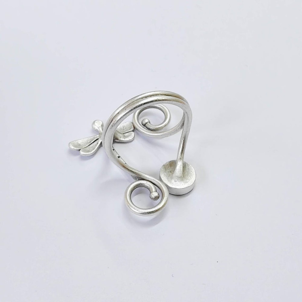Dragonfly Ring Base Bezel Settings Adjustable Antique Silver Brass 8mm G37847