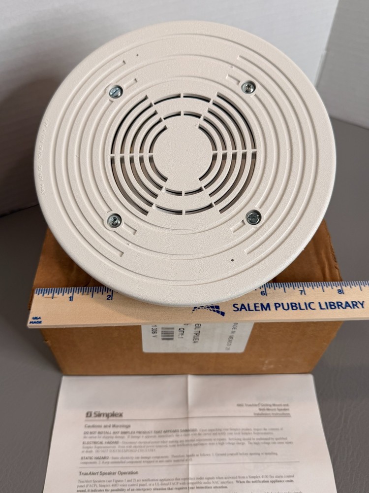 Simplex 4902-9721 Fire Alarm Speaker Ceiling White New