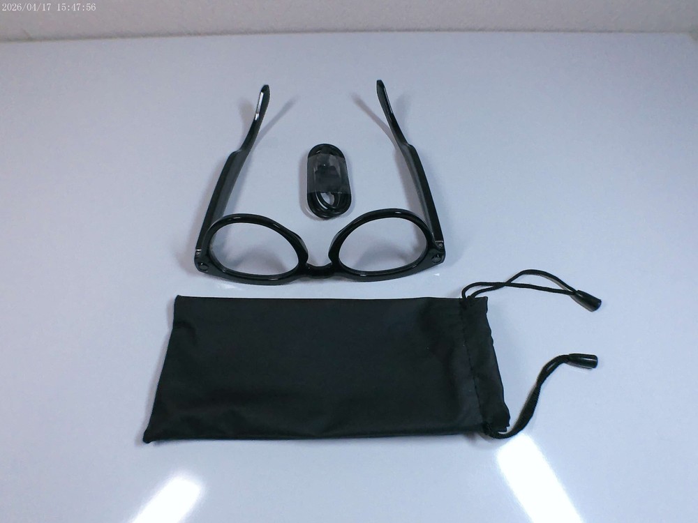 Smart Glasses Round Black Frame with Camera & Lenses