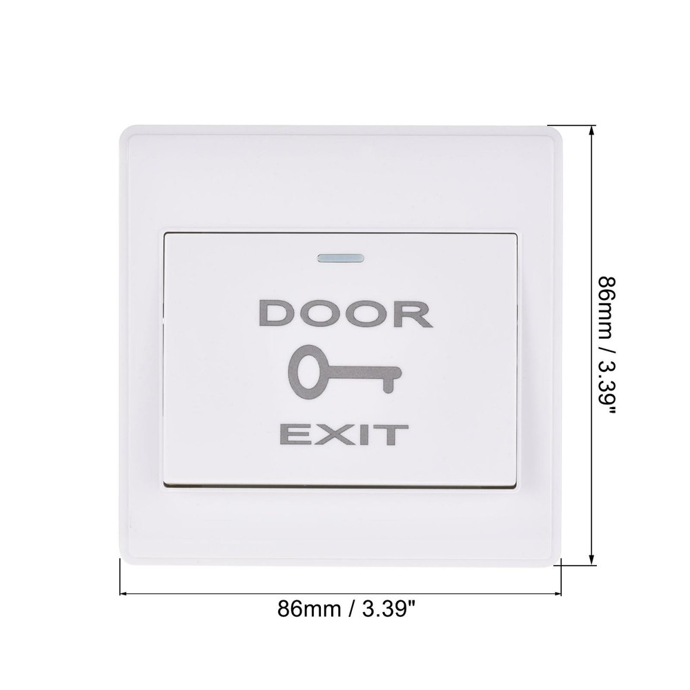 4 Pcs Push to Exit Button Release Switch PC Panel 86mmx86mm 12V 3A White