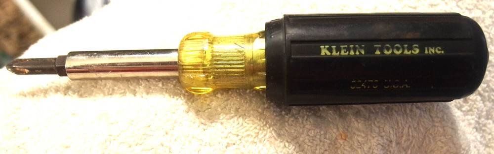 1 ad Klein Tools  Multi-Bit Screwdriver ,nut driver,USA VTG tool
