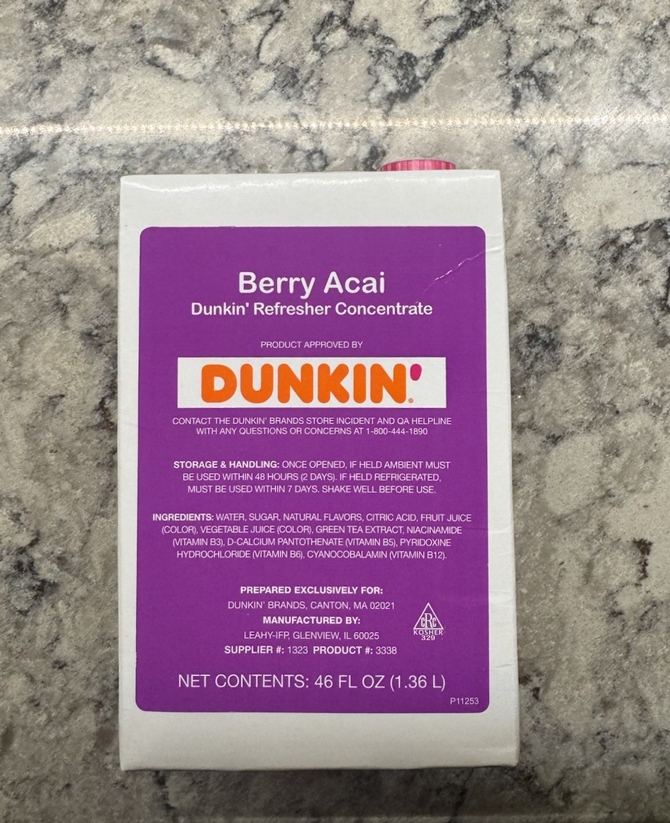Dunkin Donuts Berry Açaí Refresher Concentrate