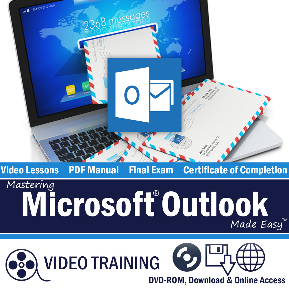 Learn Microsoft OUTLOOK 2013/2010 Training Tutorial DVD-ROM Course 91 Lessons