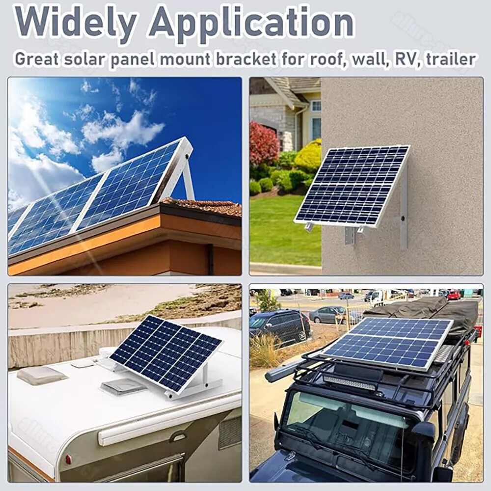 2x 28" Solar Panel RV Tilt Mount Brackets Kit Roof Flat Surface Adjustable Frame