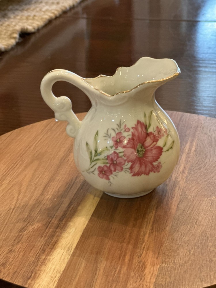 Vintage National Silver Fine China Pitcher