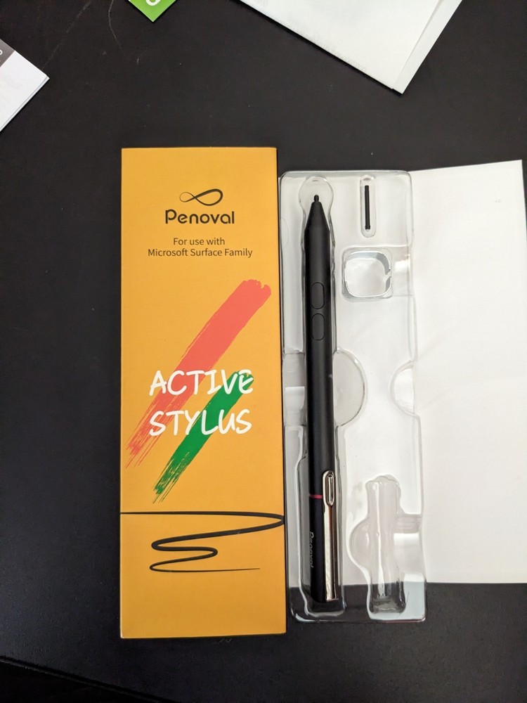 Penoval Active Stylus - Black Pen for Use with Microsoft Surface