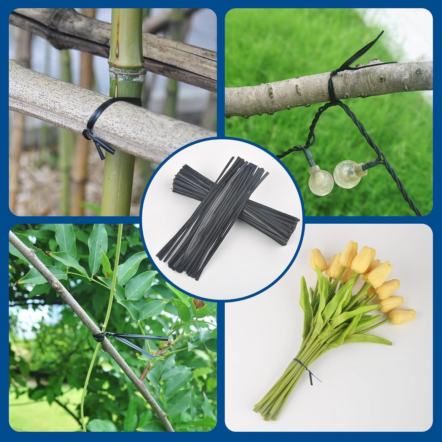 Twist Ties 350 PCS 6.1 Inches Bread Ties Black Reusable for Bags for Gard