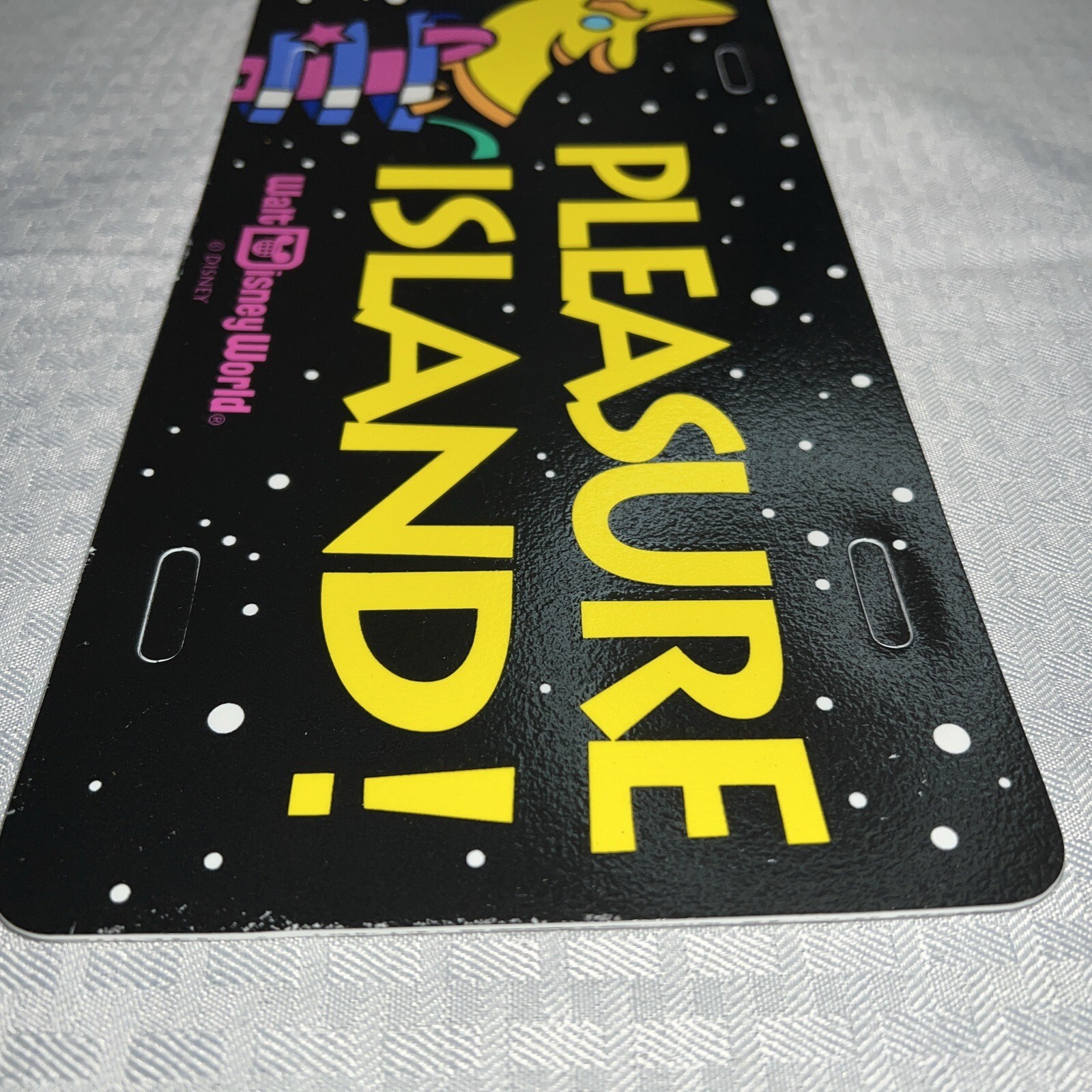Pleasure Island Walt Disney World Vintage 90s License Plate Plastic Sign 6"x12"