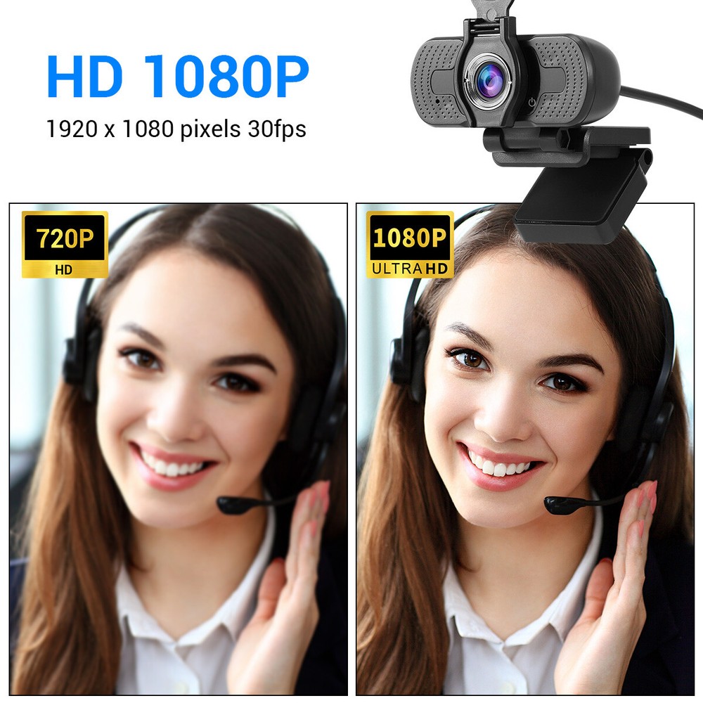 USB Streaming Web Camera with Microphone 1080P HD Webcam for PC Desktop & Laptop