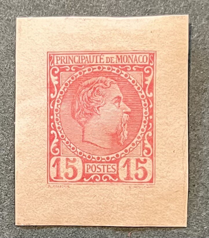Monaco 1885  15 Cent Cut Square