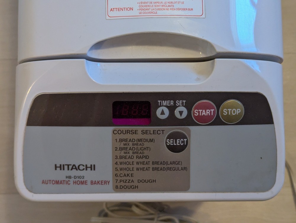 Hitachi Automatic Home Bakery Bread Maker Machine HB-D102 Tested Refurbished