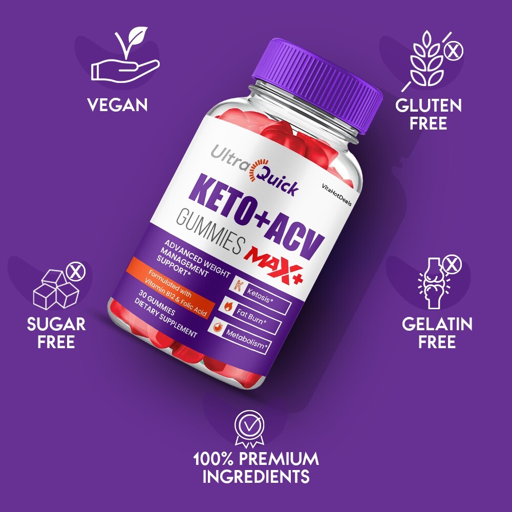 UltraQuick Max + Keto ACV Gummies, Maximum Potency Gummies (3 Pack)