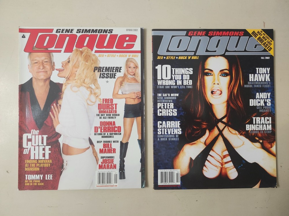 KISS First 2 Issues Gene Simmons Tongue Magazine Peter Criss Playboy Hefner VG