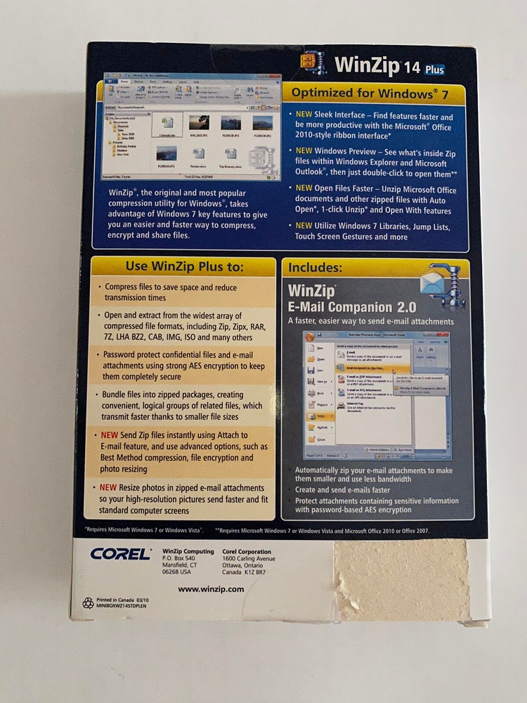 Corel WinZip 14 - Compression Software Encrypt Package Work Faster Smarter NEW