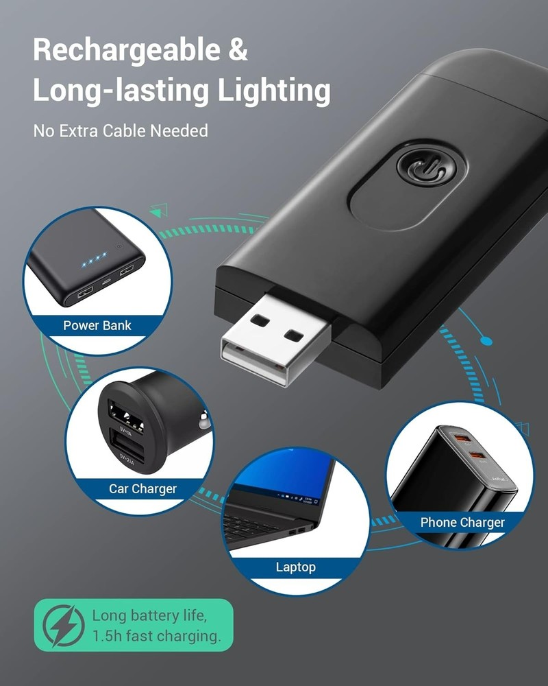 Compact Adjustable Brightness LED Clip-On Book Light - Perfect for Night Reading
