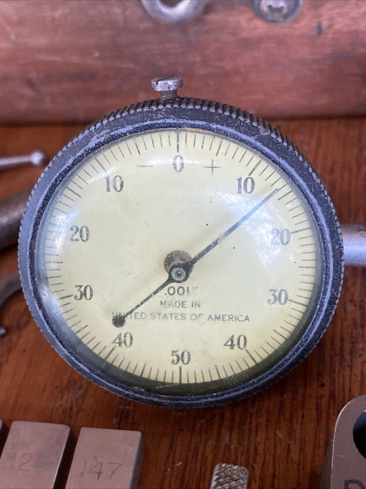 Brown & Sharpe 740 Universal Dial Indicator Set .001" w/ Accessories COMPLETE?