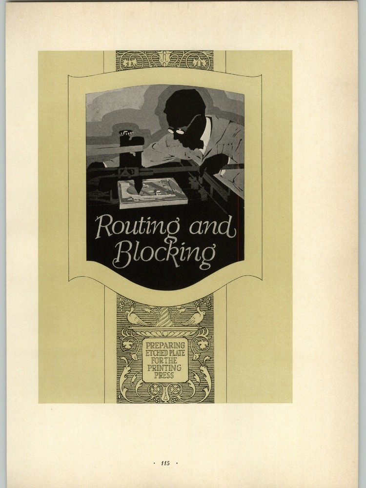 1927 PAPER AD 3 PG Routing Blocking  Printing Process Commercial Printing Award