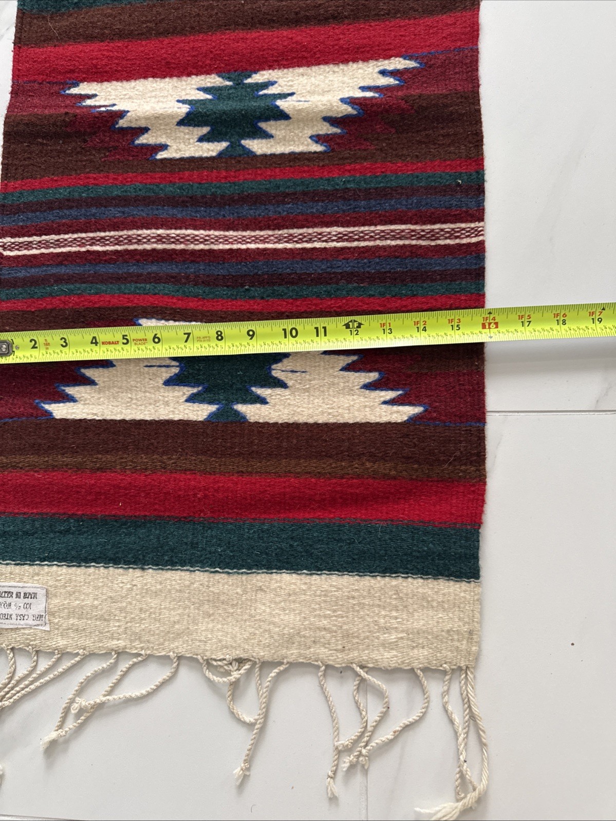 Mexican Wool Rug Runner Aztec Southwestern Navajo Style 6ft Rustic Lodge Native