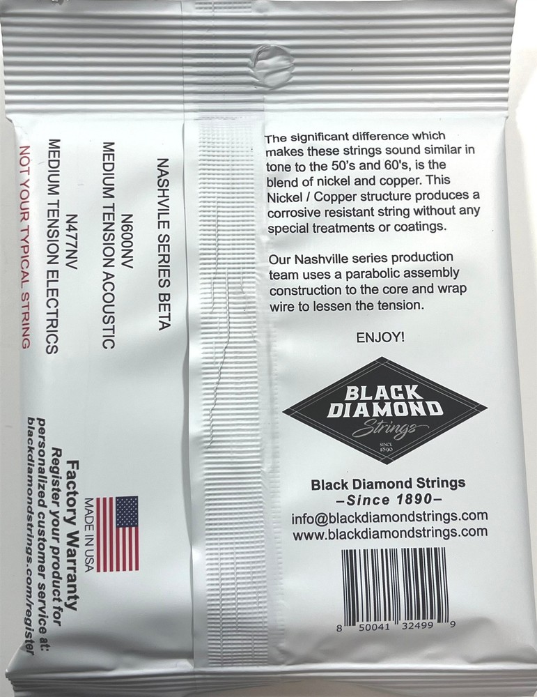 Black Diamond Guitar Strings Acoustic Nashville Bronze Medium