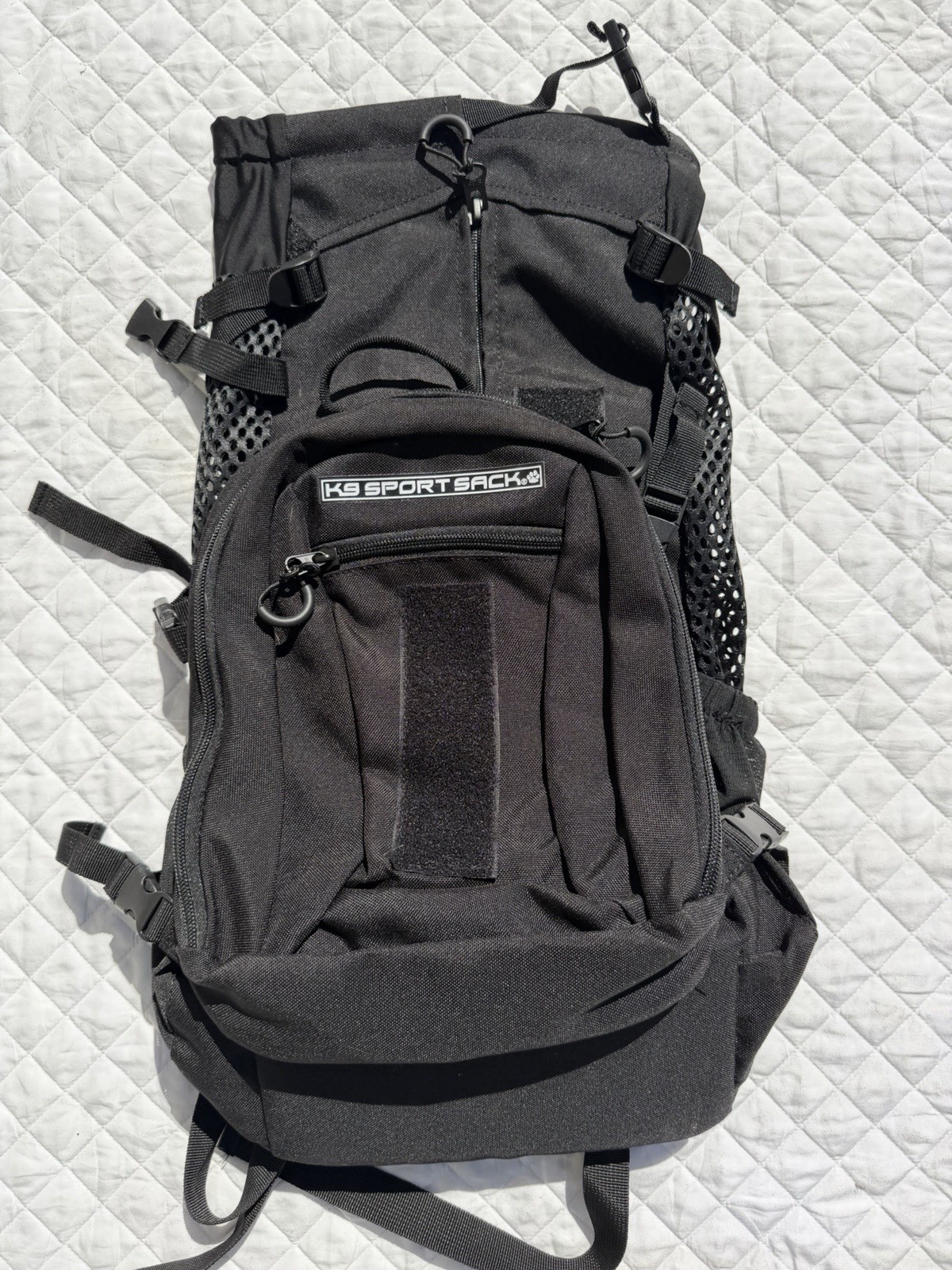 K9 Sport Sack Size Large Backpack Dog Carrier Black W/removable Front Pouch