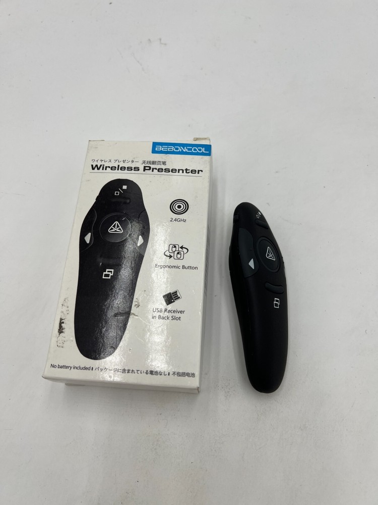 Beboncool Black Wireless Presenter 2.4GHz Ergonomic Button D100-US