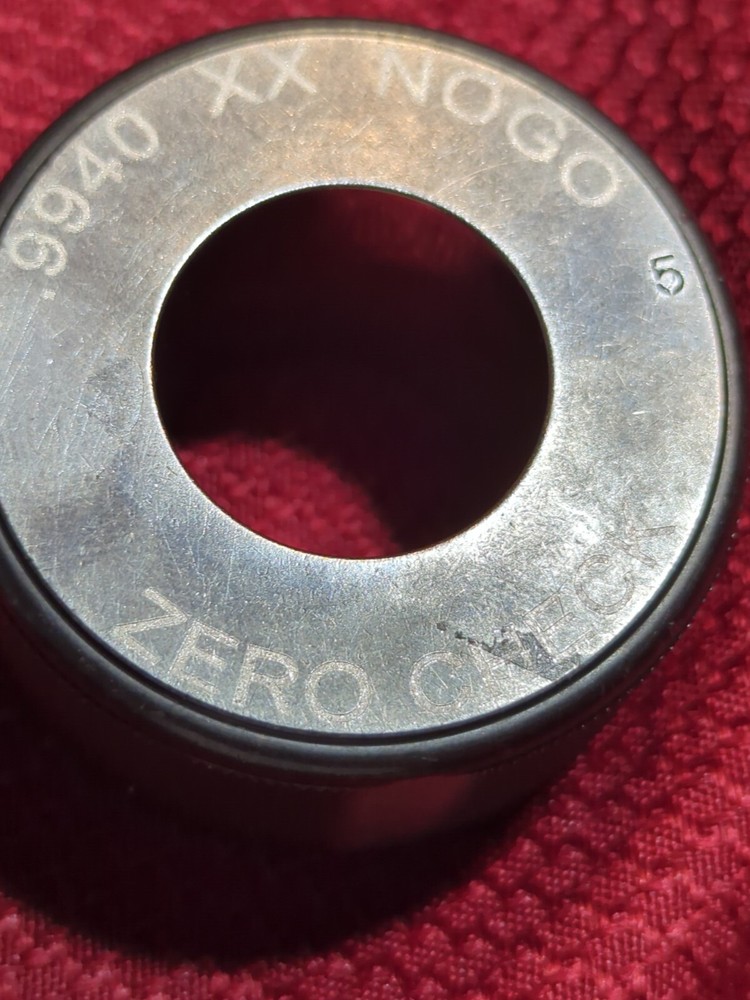 Zero Check .9940-XX, Plain Smooth Bore RING GAGE (RG11)