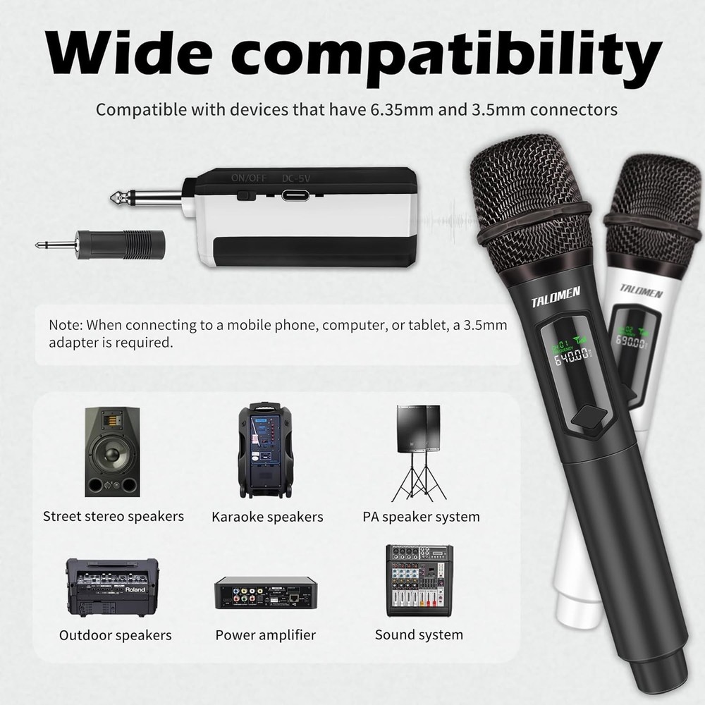 Dual Wireless Karaoke Microphone System