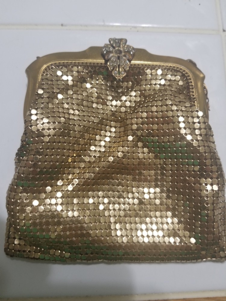 Vintage Whiting & Davis Goldtone Mesh Purse