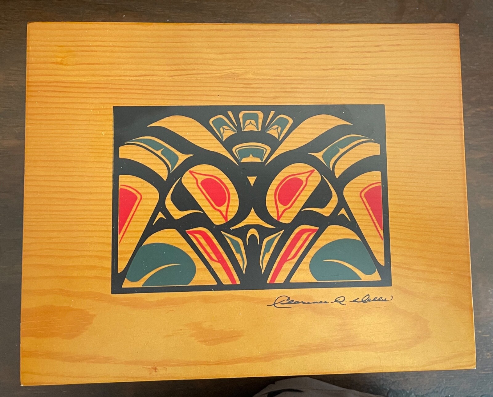 VINTAGE SIGNED CLARENCE A. WELLS NW COAST CANADA INDIAN WOOD BOX