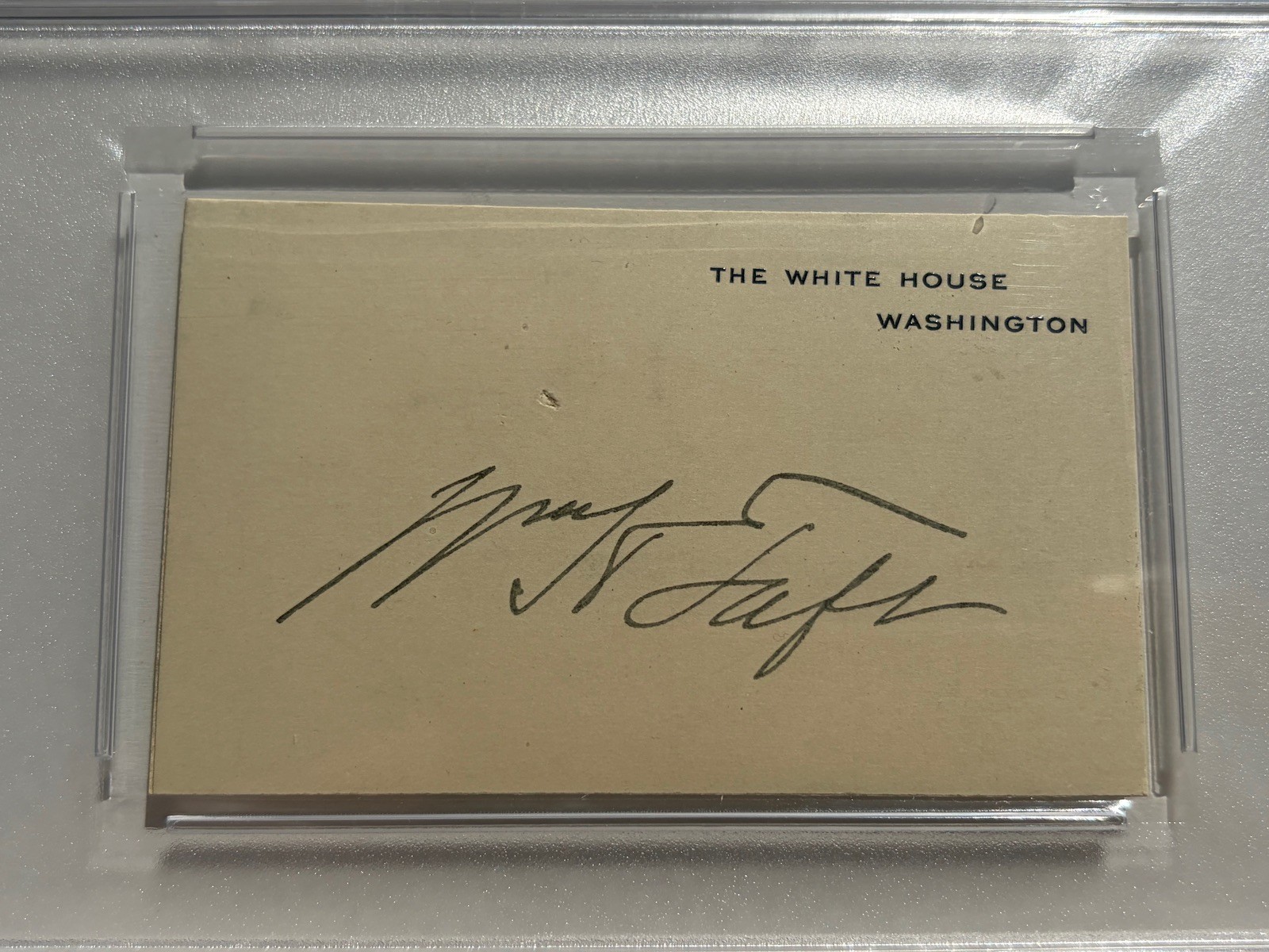 William Taft 27th US President Signed Autograph White House Card Cut PSA DNA
