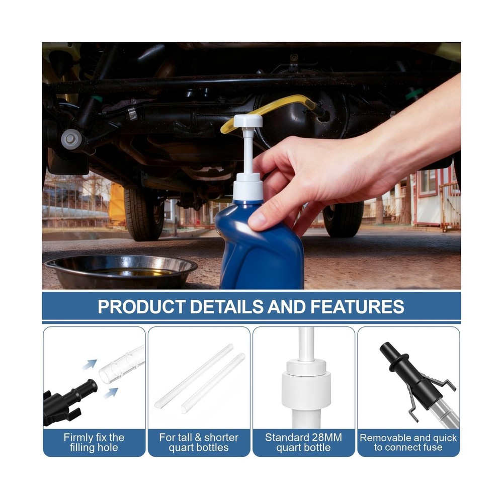 2 Pack Fluid Pump, Fluid Pump for Standard Quart Bottles，10cc Per Pump St