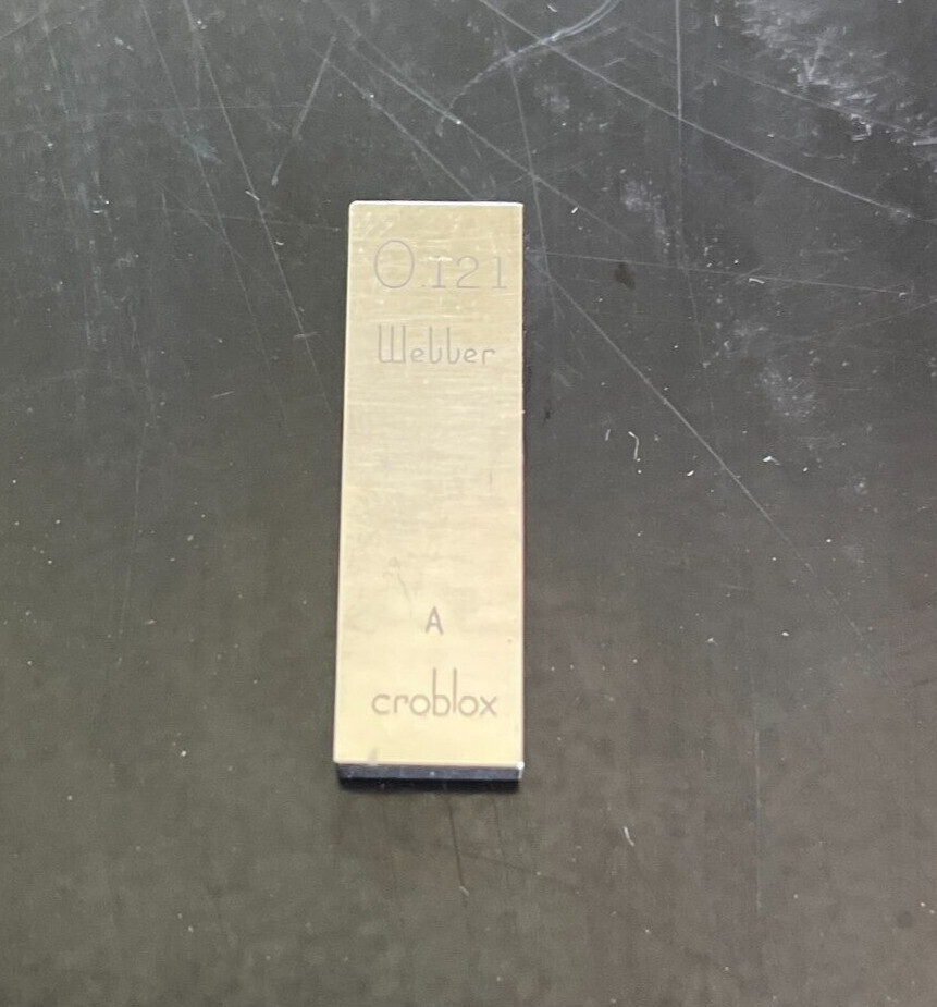 .121" Starrett-Webber Gage Block with certification