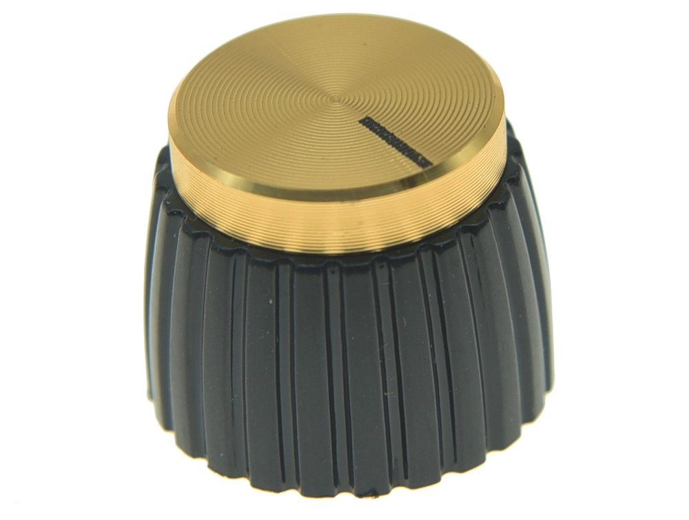 10x Guitar AMP Amplifier Knobs Black w/ Gold Cap Push-on fits Marshall Amplifier