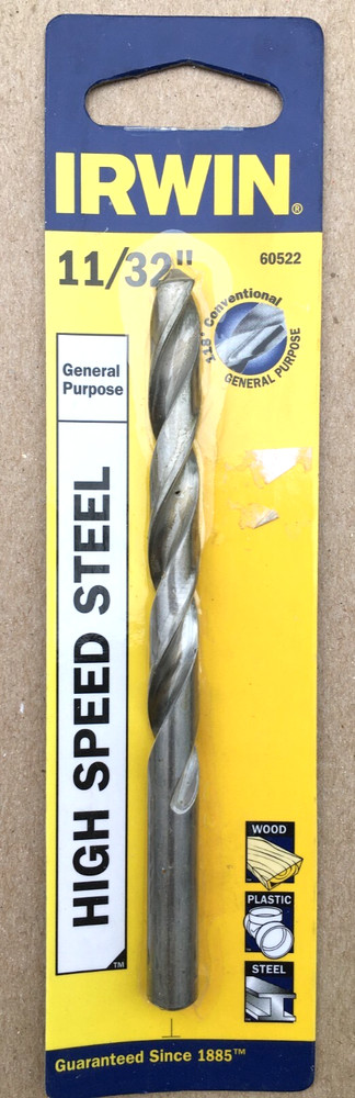 IRWIN 11/32" HIGH SPEED STEEL DRILL BIT
