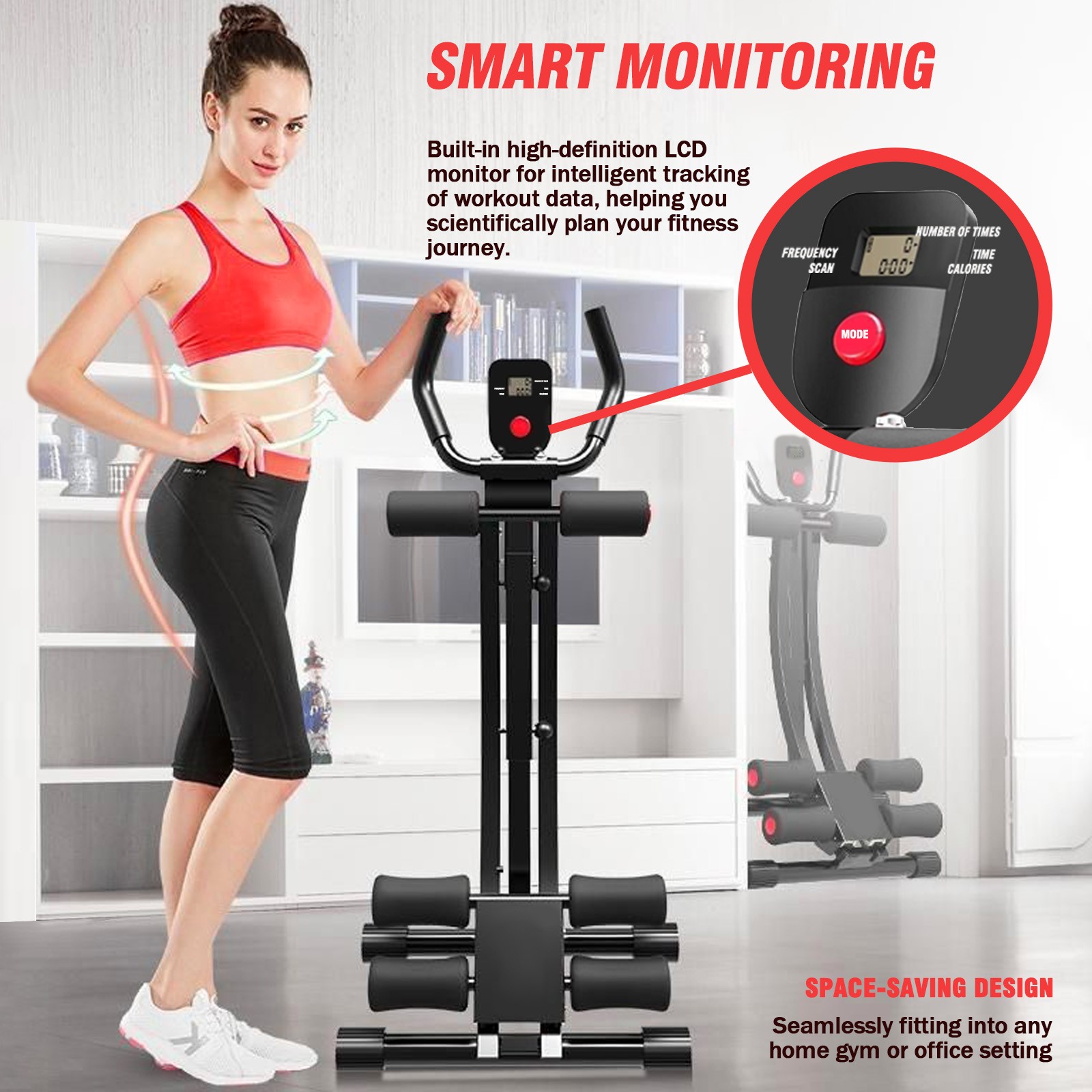 Ab Abdominal Exercise Machine Cruncher Trainer Body Shaper Gym Equipment Trainer