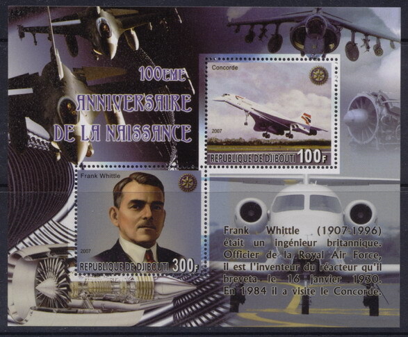 2007 100th anniversary birth frank whittle  2 values concorde