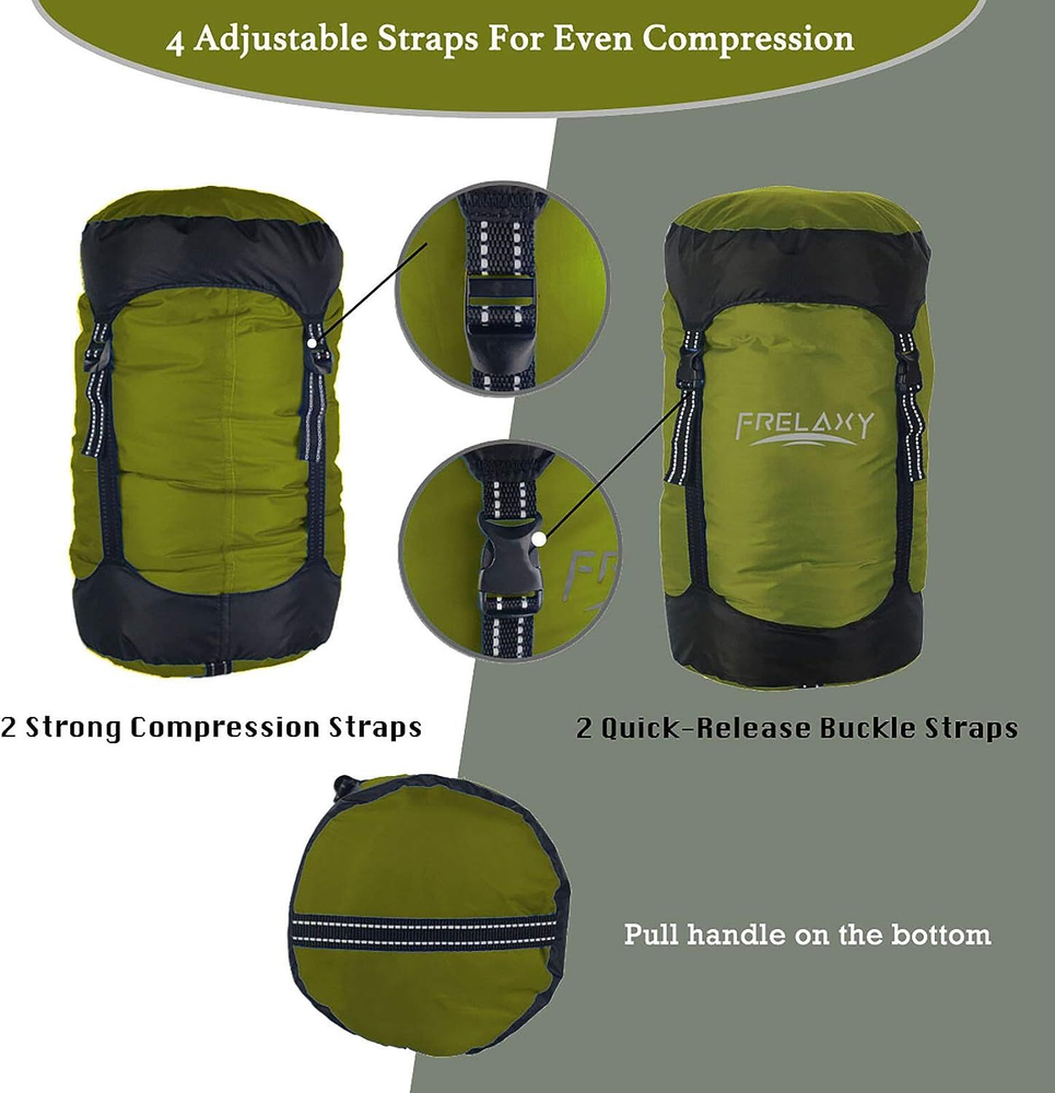 Frelaxy Compression Sack, 40% More Storage! Small, Army Green