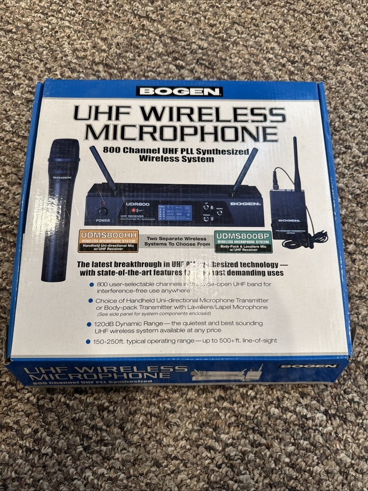 Wireless Microphone -Bogen 800 channel UHF Pll synthesized wireless system