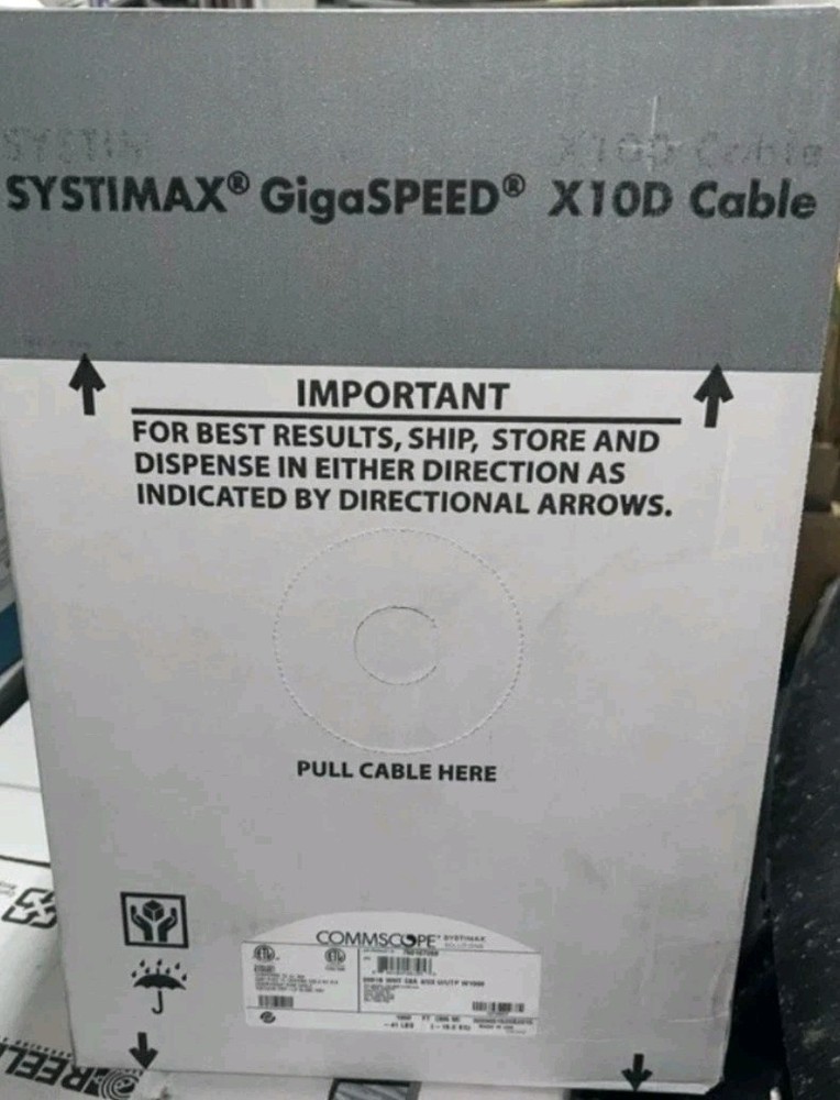 50ft White Commscope CS44P Cat6A U/UTP Network Ethernet 10G 10Gig Cable Plenum