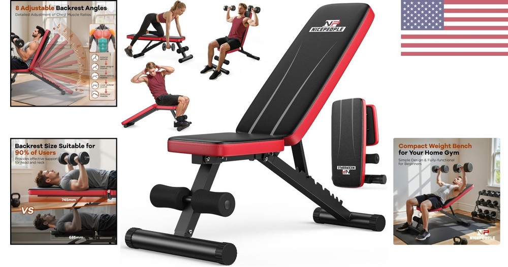 Versatile Home Gym Weight Bench, 660LBS Capacity, User-Friendly for Beginners