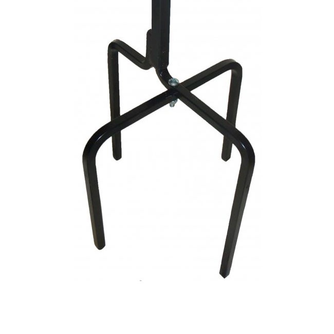 Erva Adjustable Four Hanger Shepherd Hook, Black, 4.5' to 7'