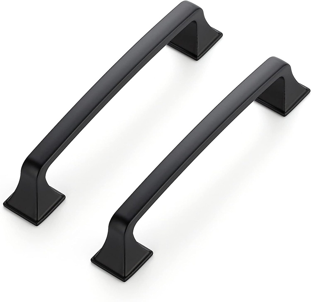 25 Pack Matte Black 5" Square Cabinet Pull Handles for Kitchen & Cupboards