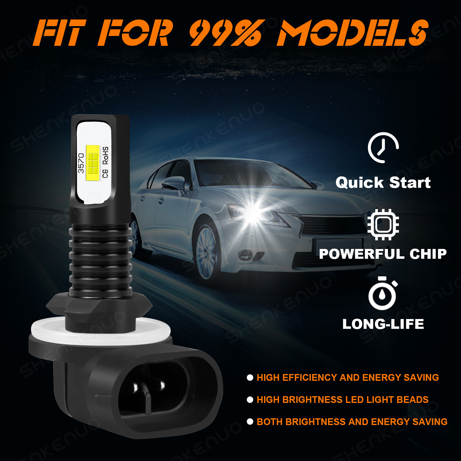 3x LED Headlight Bulbs For Polaris Sportsman 500 550 570 600 700 800 850 XP New