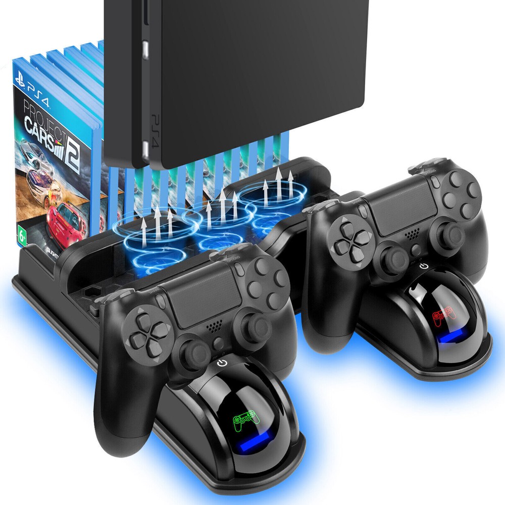 Vertical Cooling Stand For Playstation 4 Console PS4 Dualshock Controller Games