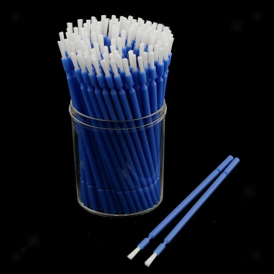 1000Pcs Dental Disposable Micro Brush Bendable Applicator Tips Long Handle Blue