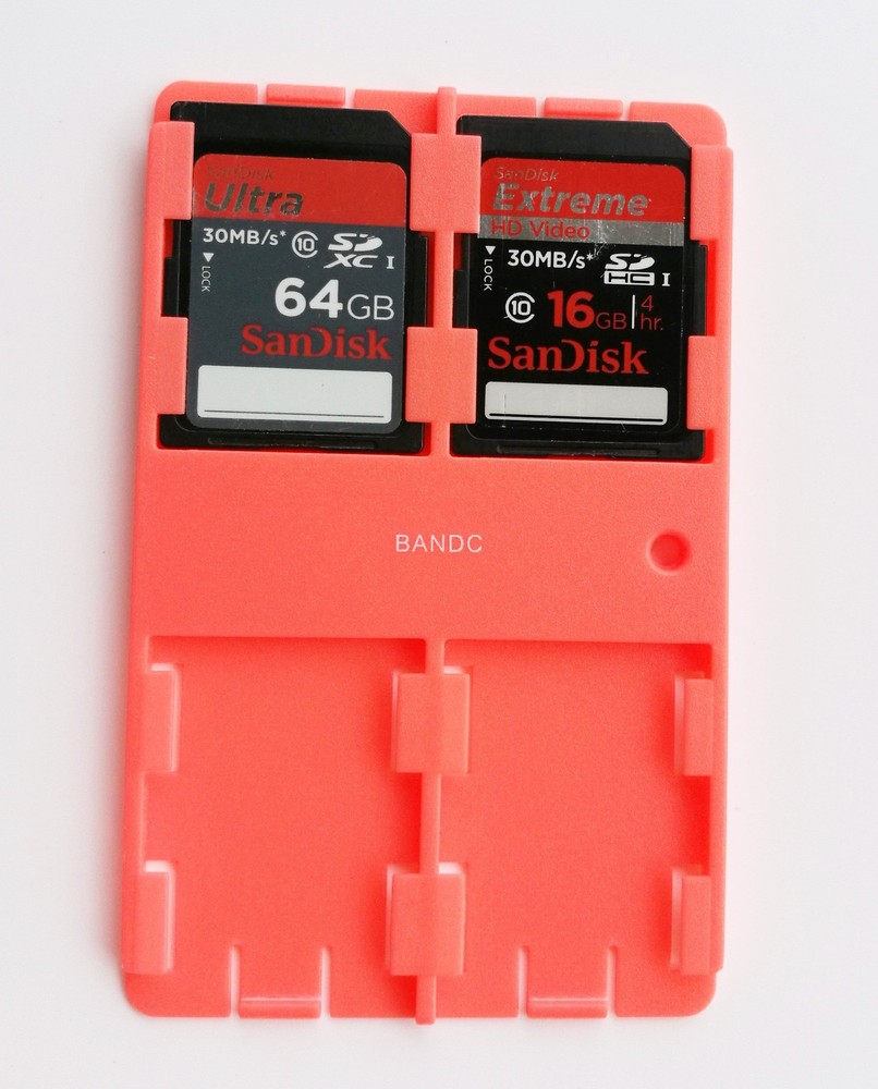 Bandc 2pcs Red Sd/sdhc/sdxc Card Storage Holder Case (Memory Not Silver