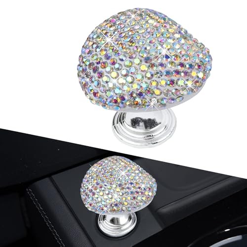 Bling Car Push Start Button Cover, Heart Shape One-Touch Start Button with AB